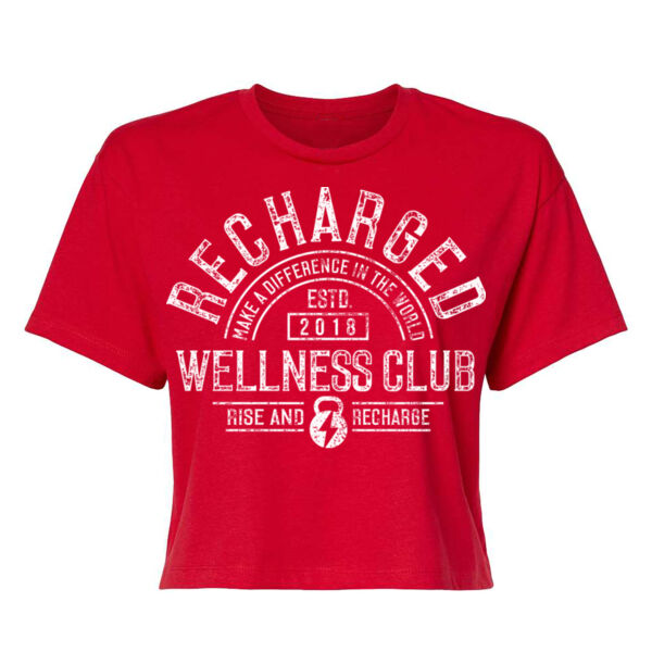 RECHARGED WELLNESS CLUB - WOMEN'S CROPPED T-SHIRT - $G7CSVY$ Thumbnail