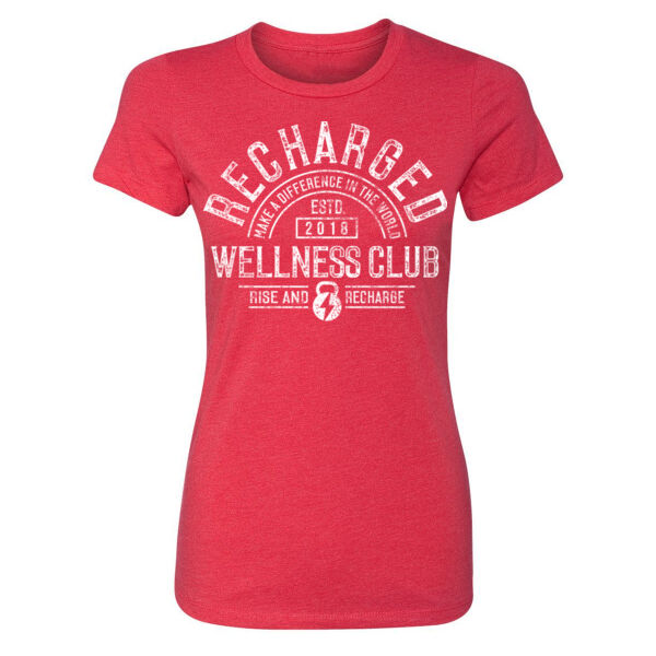 RECHARGED WELLNESS CLUB - WOMEN'S FITTED T-SHIRT - Z4HUCE Thumbnail